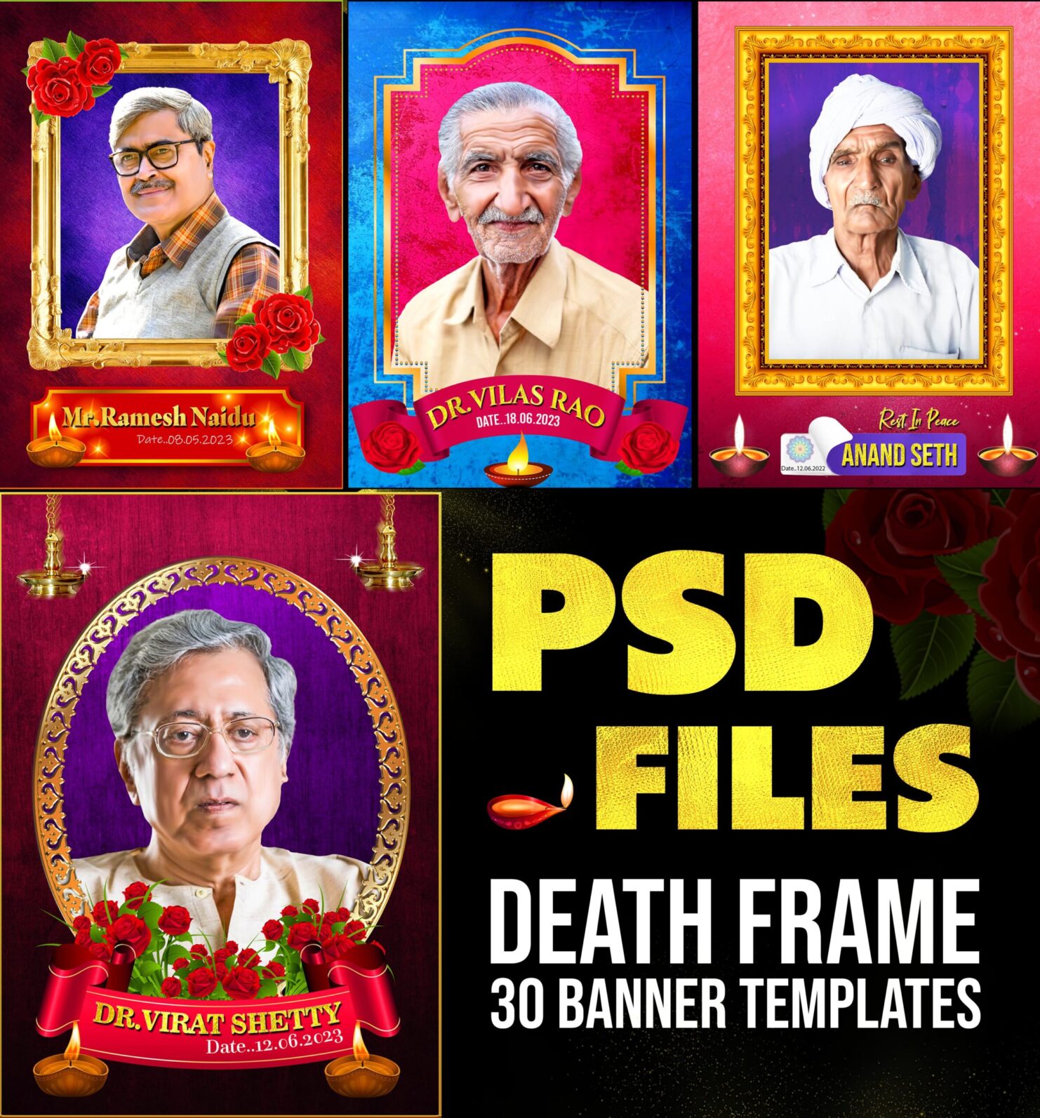 DEATH/FUNERAL FRAMES – TRENDING QUALITY PSD PACKAGE