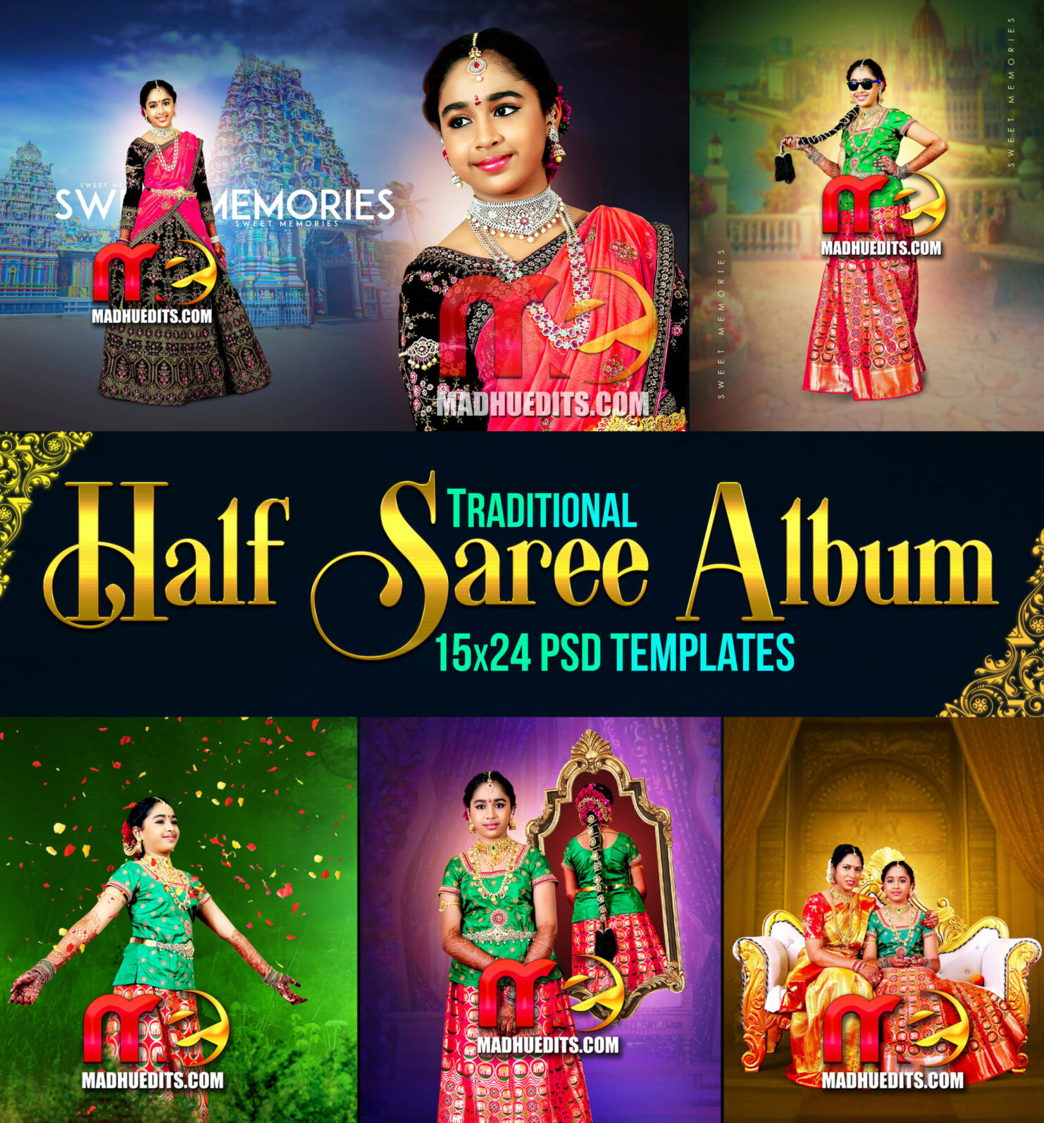 HALF SAREE CEREMONY – TRADITIONAL PSD FILES