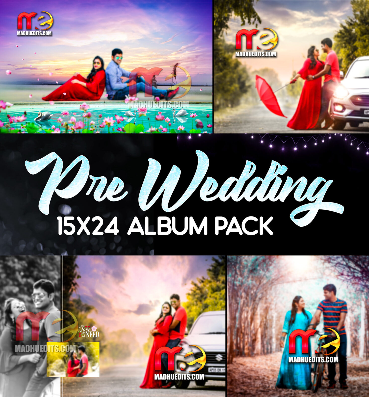 15×24 Album Designs – Pre Wedding PSD