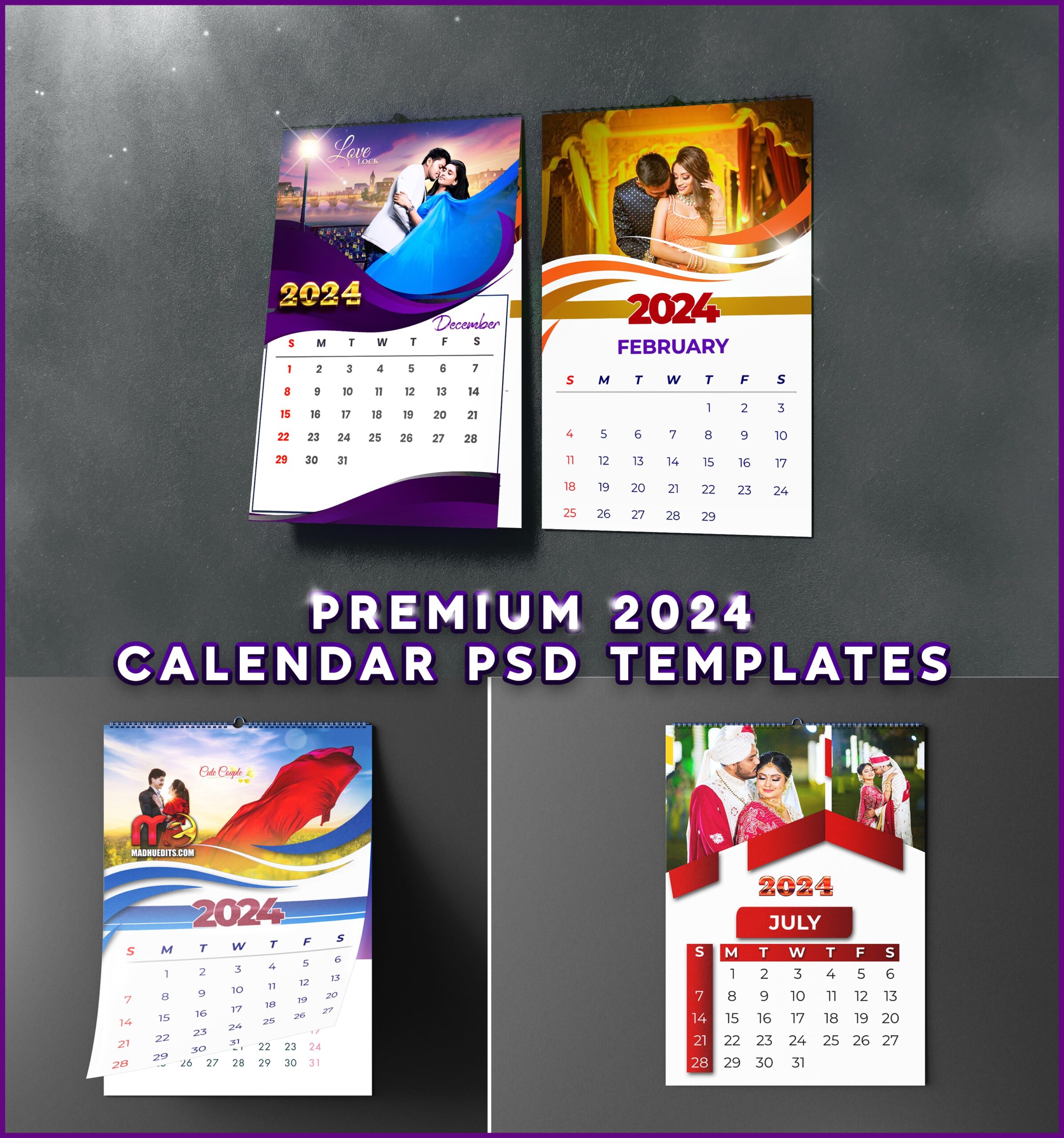 2024 Calendar Template Psd Free Download Cs6 Blank December