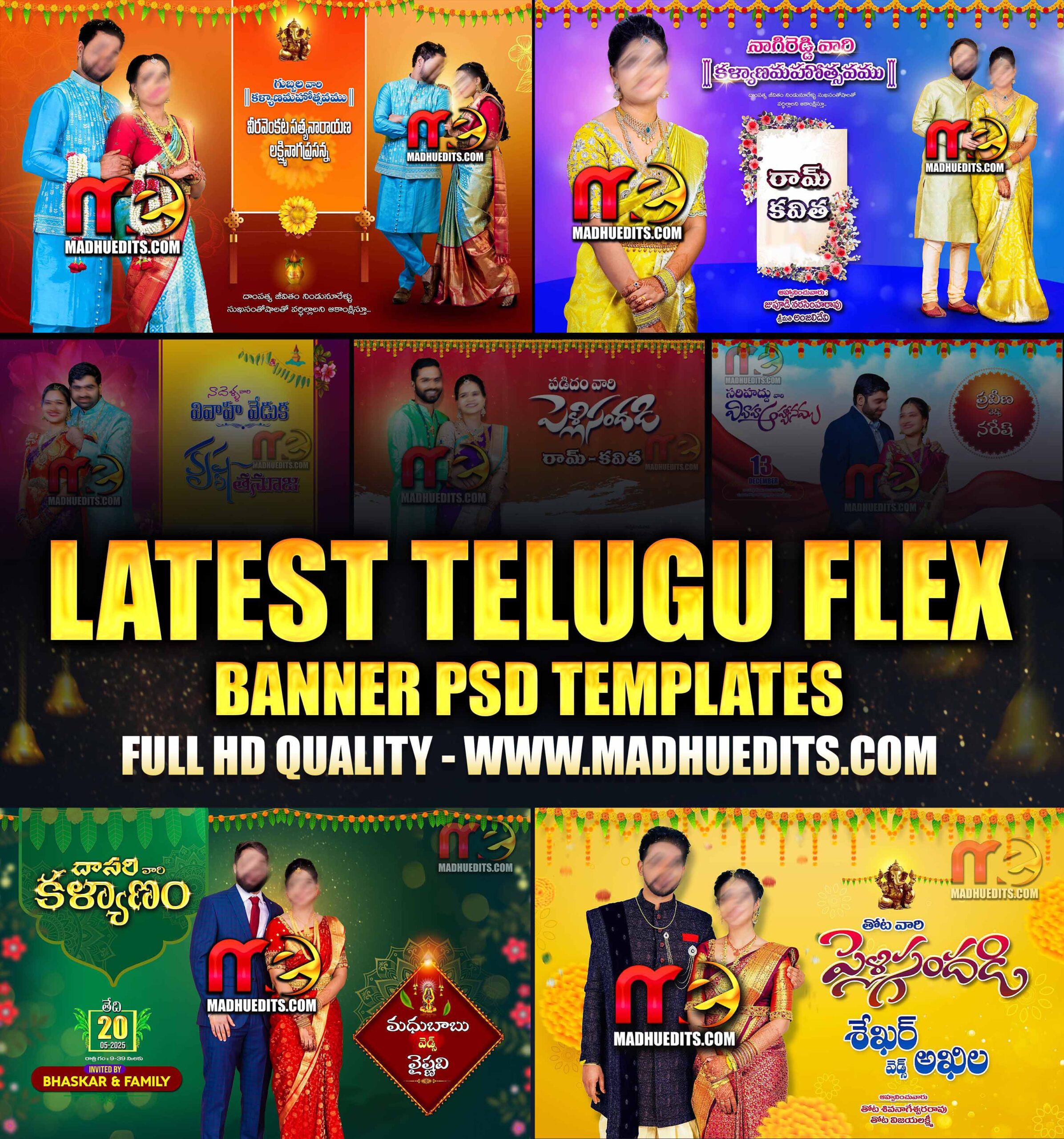 Telugu Wedding Banner PSD Templates – Latest Flex Banner