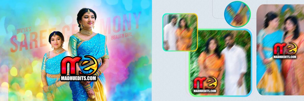 12X36 Half Saree Album Design PSD 