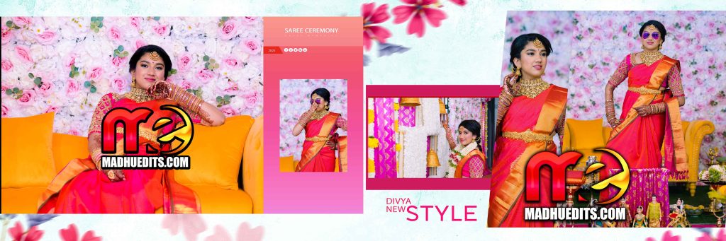 Half Saree Function Album Design PSD Free Download