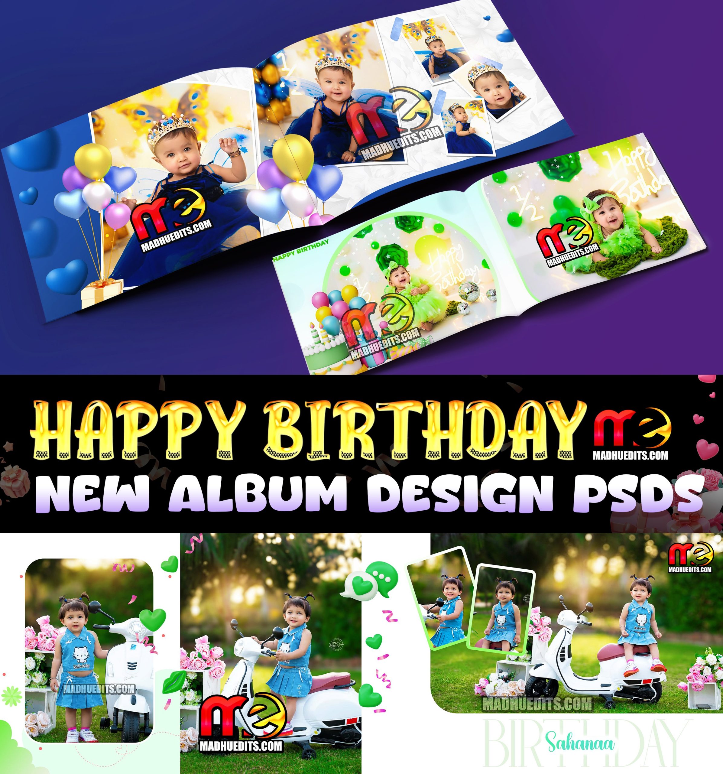 Creative Birthday Album Design PSD Download