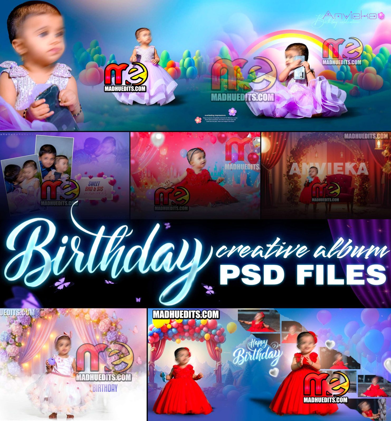 12×36 Birthday Album PSD Files Download
