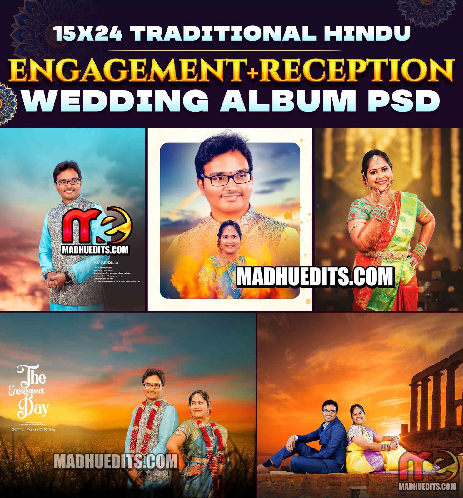 Enagaement+Wedding+Reception New Album PSD Bundle