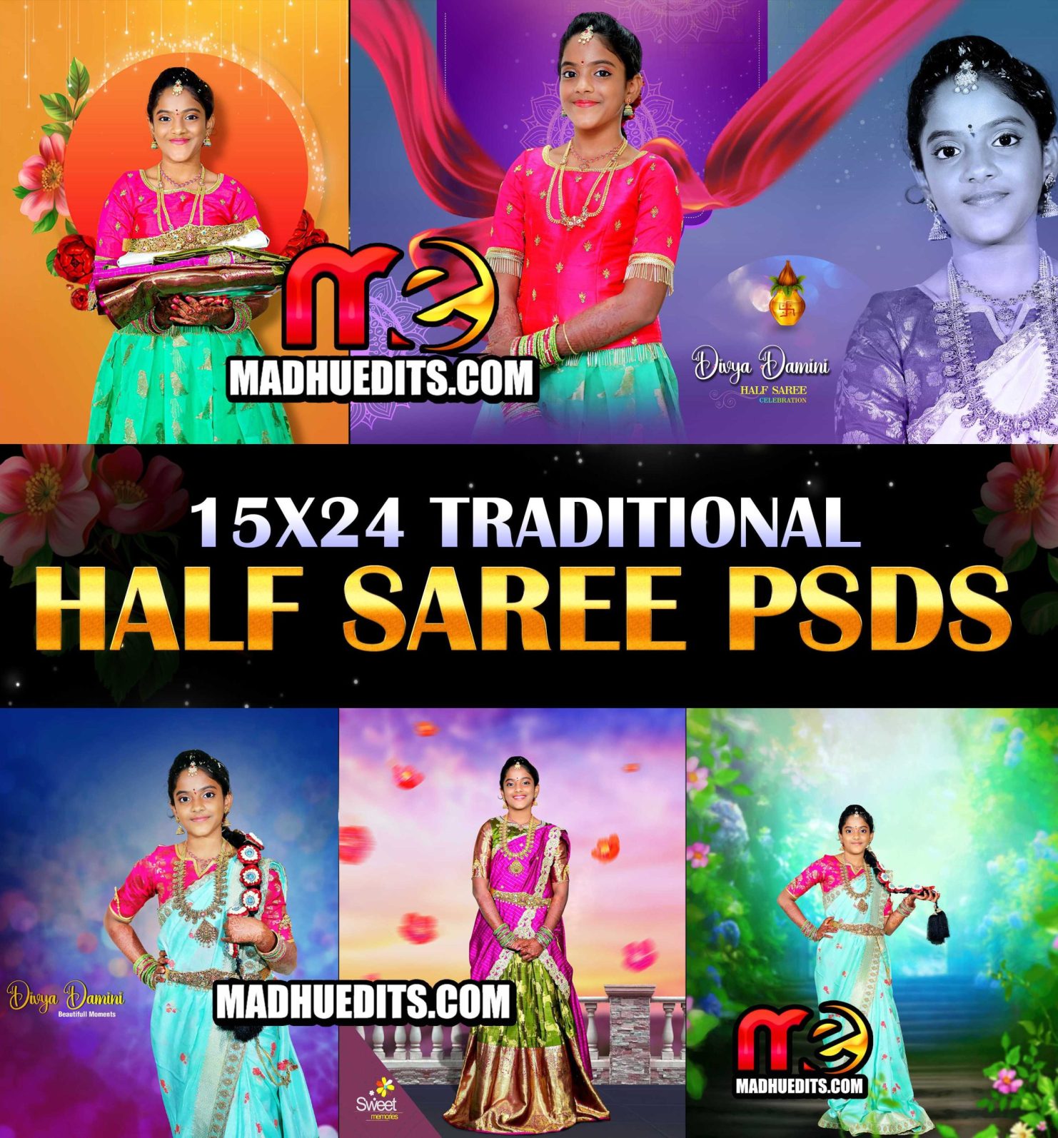 HALF SAREE ALBUM DESIGN PSDS DOWNLOAD