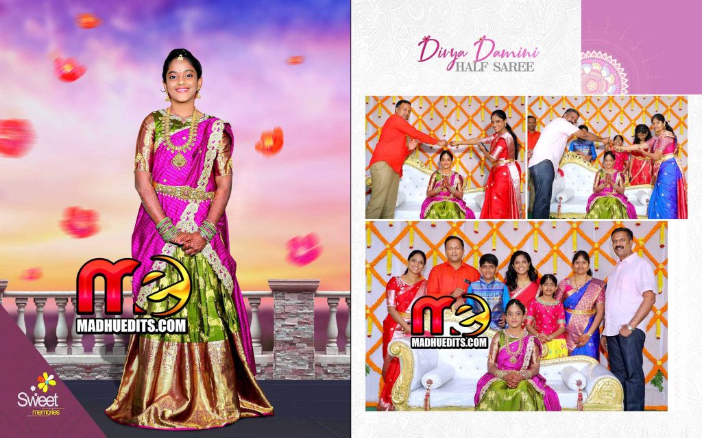 Half Saree Function Invitation photo album