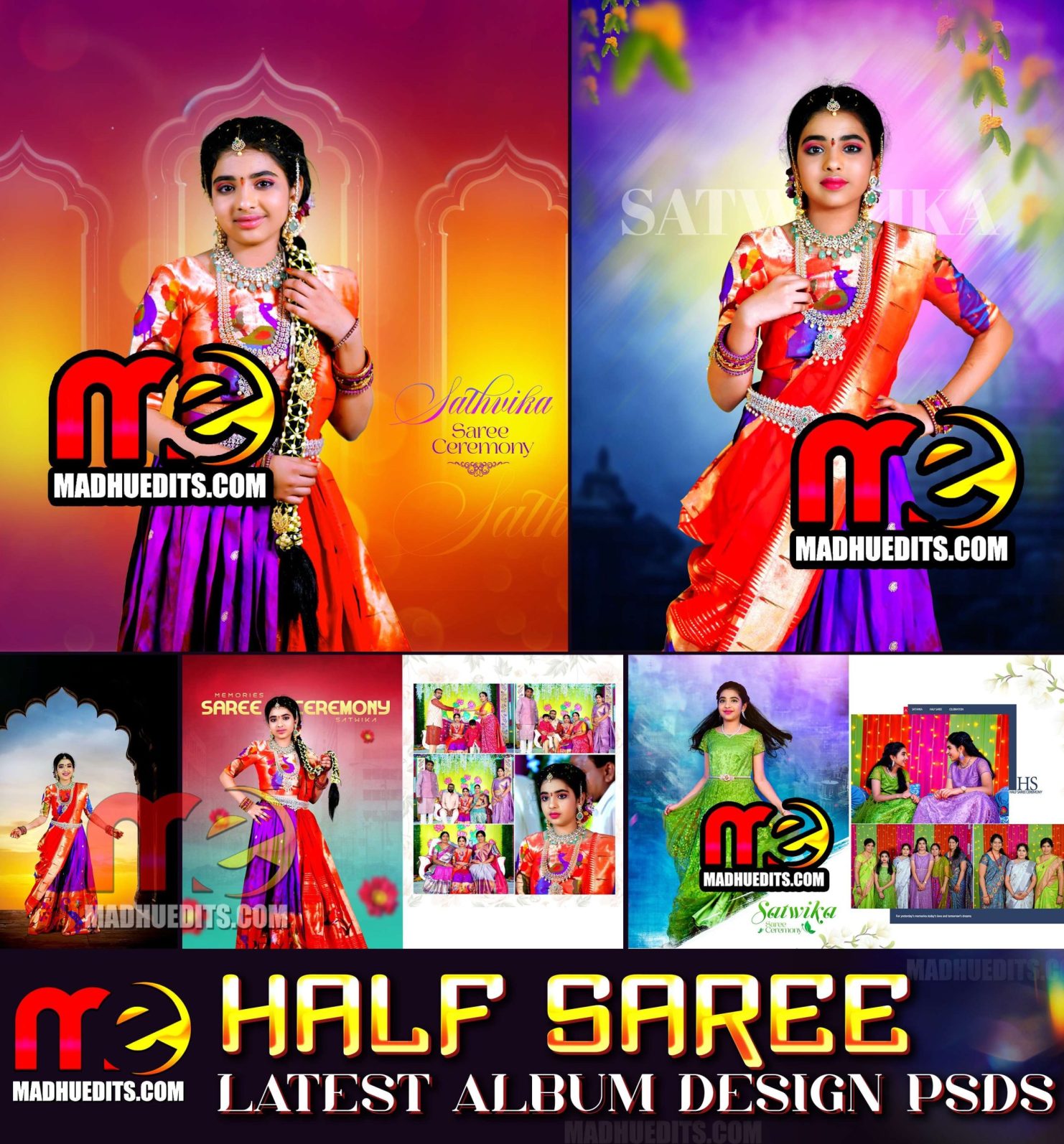 15×24 HALF SAREE ALBUM PSD FILES