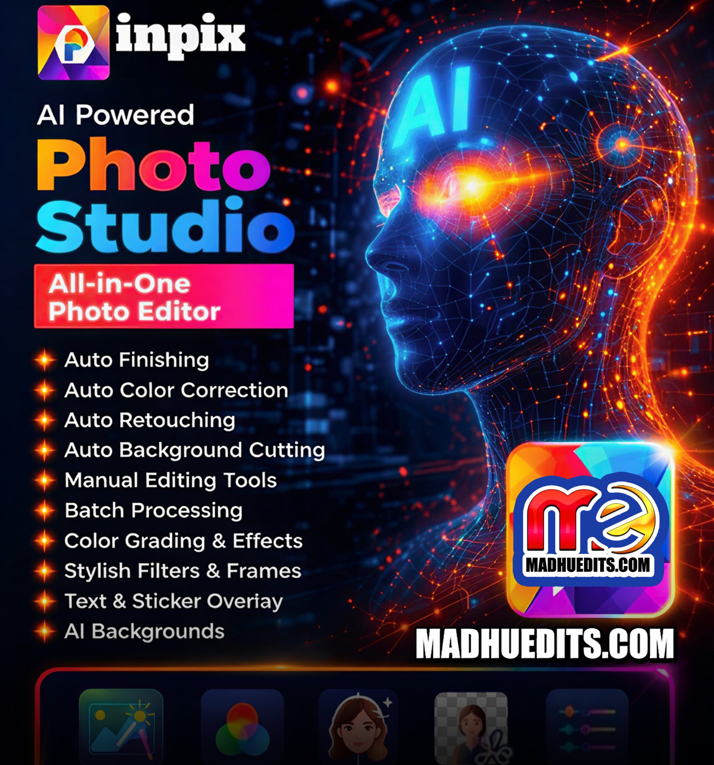 InPix Pro A.I Photo Finishing & Face Retouching Software