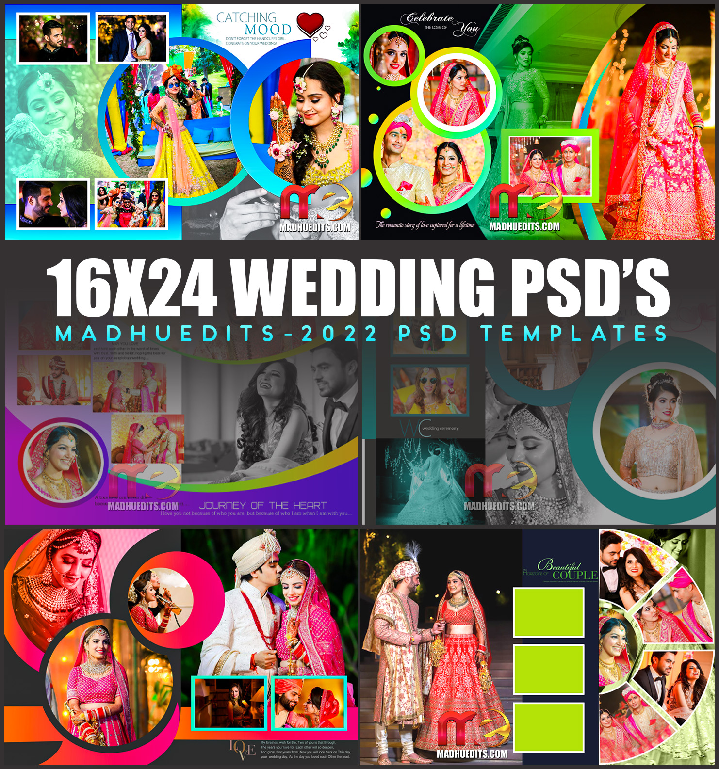 16×24 Wedding Album PSD Templates