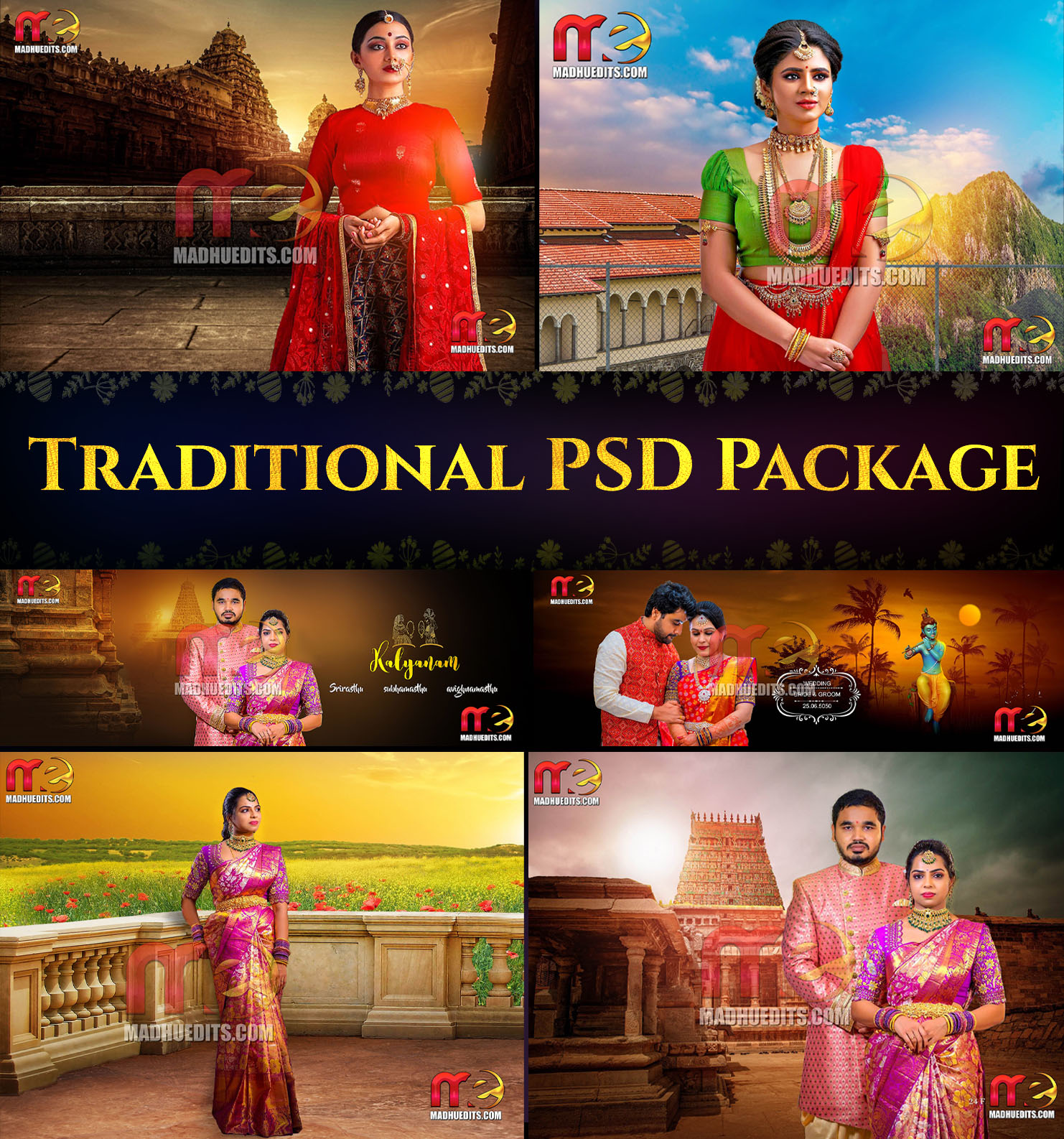 Traditional Half Saree Function-PSD Templates - MadhuEdits