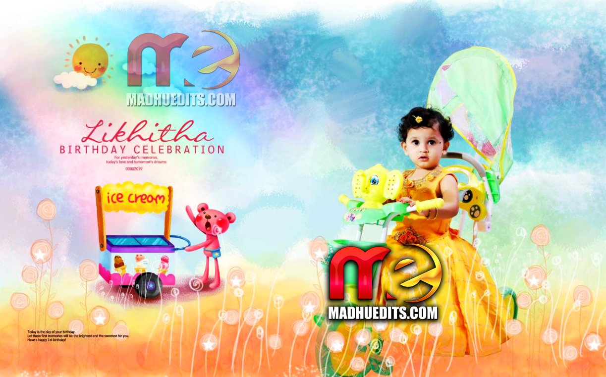 15x24 Birthday Album PSD Templates - MadhuEdits