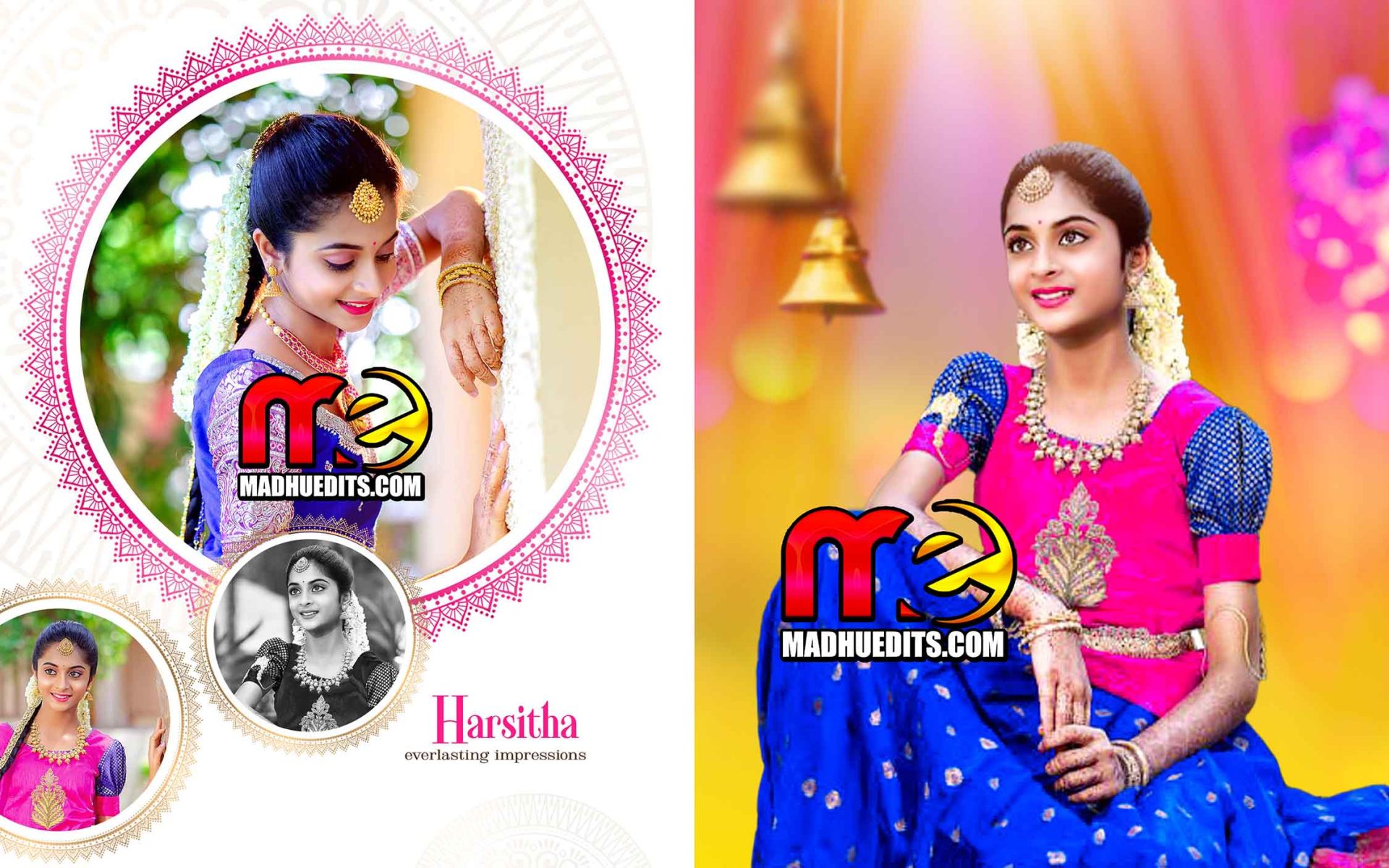 NEW HALF SAREE CEREMONY ALBUM DESIGNING PSDS - MadhuEdits