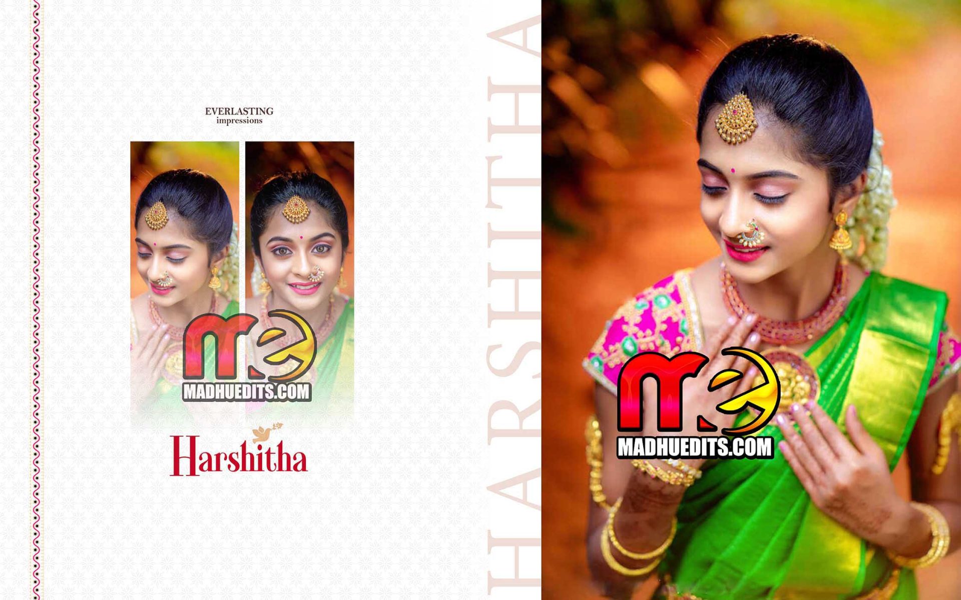 NEW HALF SAREE CEREMONY ALBUM DESIGNING PSDS - MadhuEdits